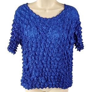 F.C  Royal Blue Crinkle Blouse
